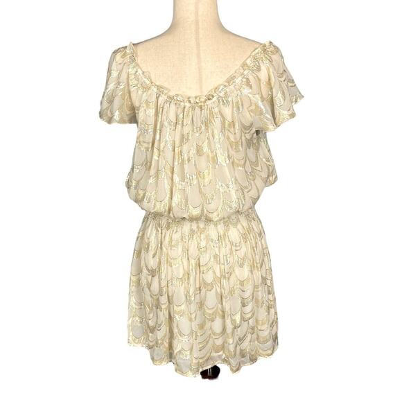 Rachel Zoe Frankie Metallic Silk Chiffon Grecian Peasant Mini Dress 4 - Picture 10 of 12